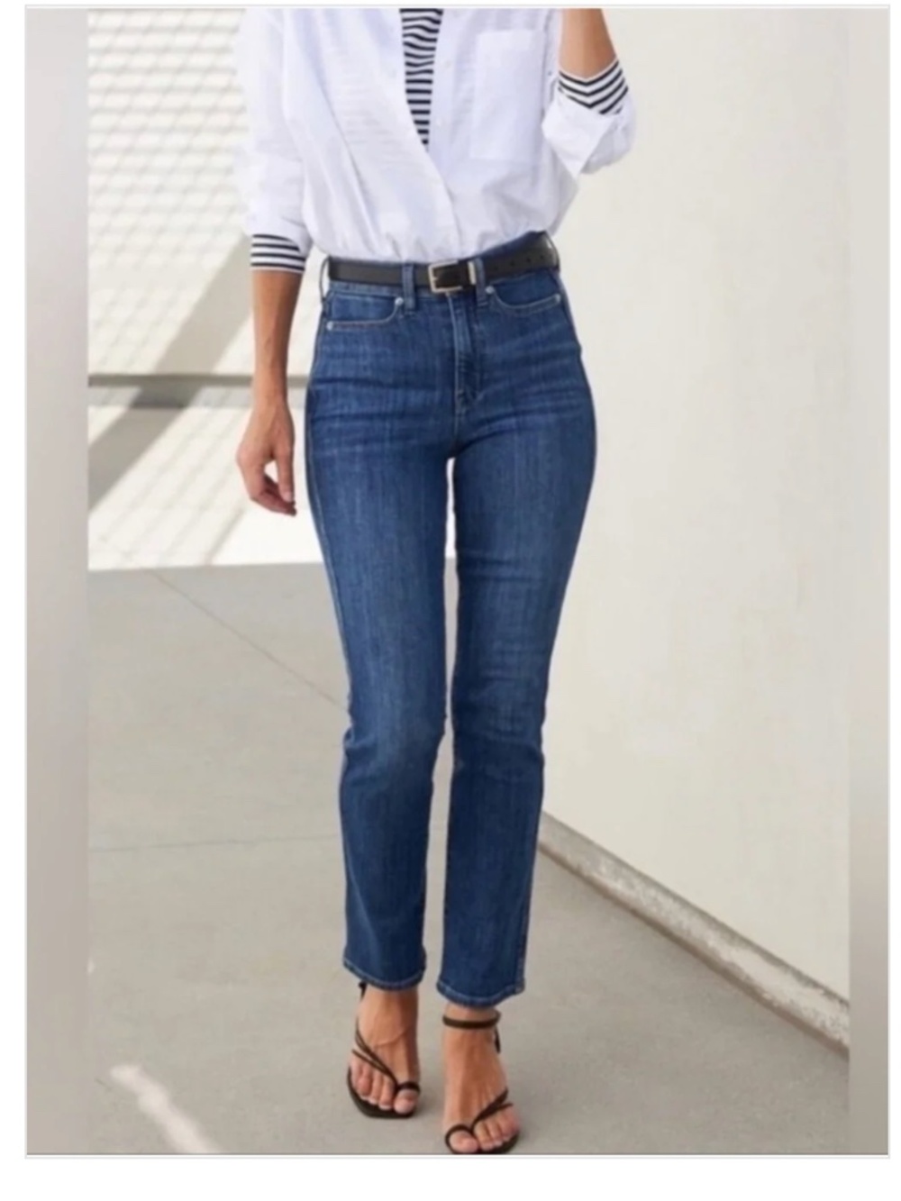 AYR The Super High Rise Straight Leg Jeans Size 29 Short Medium Wash